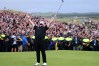 Shane Lowry of Ireland celebrates winning the Irish Open at Trump International Golf Links in Doonbeg, Ireland, Sunday, Sept. 13, 2026.(AP Photo/Peter Morrison)