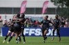 Vancouver Rise FC's Anais Oularbi, middle, left, celebrates with teammates after scoring a goal during a NSL match against Toronto AFC in Burnaby, British Columbia, Sunday, June 28, 2026. (AP Photo/Abbie Parr)