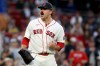 Boston Red Sox pitcher Payton Tolle reacts after retiring the sixth inning with two runners on base during a baseball game against the Kansas City Royals, Sunday, Sept. 13, 2026, in Boston. (AP Photo/Mark Stockwell)
