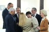 From left, European Council President Antonio Costa, German Chancellor Friedrich Merz, Prime Minister Mark Carney, Italy's Prime Minister Giorgia Meloni, Japan's Prime Minister Sanae Takaichi, British Prime Minister Keir Starmer and European Commission President Ursula von der Leyen attend a working session at the G7 summit in Evian-les-Bains, France, Tuesday, June 16, 2026. (AP Photo/Thibault Camus, Pool)