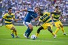 Como's Nico Paz plays the ball during the Serie A soccer match between Como Calcio and Parma Calcio 1913 in Como, Italy, Monday, Sept. 14, 2026. (Tiziano Ballabio/LaPresse via AP)