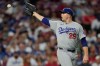 Los Angeles Dodgers pitcher Tarik Skubal take a throw during the fifth inning of a baseball game against the Cincinnati Reds, Monday, Sept. 14, 2026, in Cincinnati. (AP Photo/Carolyn Kaster)