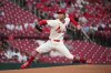 St. Louis Cardinals starting pitcher Quinn Mathews throws during the first inning of a baseball game against the San Francisco Giants Monday, Sept. 14, 2026, in St. Louis. (AP Photo/Jeff Roberson)