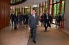 Thai Foreign Minister Sihasak Phuangketkeow, center, prepares to attend the first meeting of a conciliation commission between Thailand and Cambodia under the U.N. Convention on the Law of the Sea, in Singapore Tuesday, Sept. 15, 2026. (Thailand Foreign Ministry via AP)