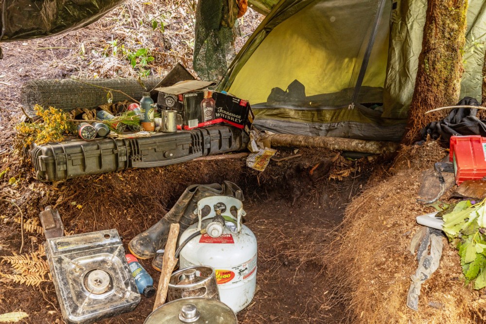 FILE - This photo released by New Zealand Police on Sept. 10, 2025, shows the main camp where Tom Phillips and his children were hiding in the bush near Waitomo, in the Waikato region of New Zealand. (New Zealand Police, AP, file)