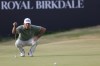 FILE - Billy Horschel of the United States looks at the lie of his putt on the 18th green during the first day of the British Open Golf championships at Royal Birkdale golf club, in Southport, England, Thursday, July 16, 2026. (AP Photo/Peter Morrison, File)