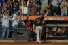 Baltimore Orioles' Pete Alonso, center, acknowledges the crowd after hitting a solo home run during the ninth inning of a baseball game against the New York Mets, Tuesday, Sept. 15, 2026, in New York. (AP Photo/Seth Wenig)