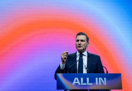 Artificial Intelligence Minister Evan Solomon speaks during All In 2026, an AI conference in Montreal, on Wednesday, Sept. 16, 2026. THE CANADIAN PRESS/Christinne Muschi