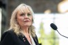 Elected leader of the B.C. Conservative Party Kerry-Lynne Findlay pauses as she speaks during leadership election night in Vancouver, on Saturday, May 30, 2026. THE CANADIAN PRESS/Ethan Cairns