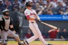 Cleveland Guardians' Petey Halpin, right, and catcher Kyle Teel, left, watch Halpin''s three-run home run in the sixth inning of a baseball game in Cleveland, Wednesday, Sept. 16, 2026. (AP Photo/Sue Ogrocki)