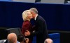 Prime Minister Mark Carney embraces European Commission President Ursula von der Leyen after addressing the European Parliament in Strasbourg, France, on Thursday, Sept. 17, 2026. THE CANADIAN PRESS/Justin Tang