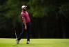 Jon Rahm of Spain drops his club on the 13th hole during the first round of the PGA Championship golf tournament in Virginia Water, England, Thursday Sept. 17, 2026. (Adam Davy/PA via AP)