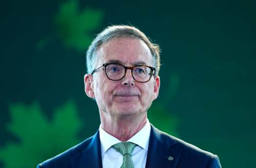 Governor of the Bank of Canada Tiff Macklem speaks during the unveiling of the new Canadian $20 note featuring the portrait of King Charles III, in Ottawa, on Thursday, Sept. 3, 2026. THE CANADIAN PRESS/Justin Tang