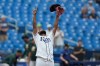 Tampa Bay Rays third baseman Junior Caminero celebrates after the team defeated the Athletics during a baseball game Thursday, Sept. 17, 2026, in St. Petersburg, Fla. (AP Photo/Chris O'Meara)