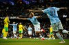 Manchester City's Floyd Samba celebrates after scoring first goal during the third-round English League Cup soccer match between Manchester City and Norwich City in Manchester, England, Thursday, Sept. 17, 2026. (AP Photo/Dave Thompson