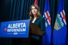 Alberta Premier Danielle Smith speaks during a news conference in Calgary, Alta., Friday, May 22, 2026.THE CANADIAN PRESS/Jeff McIntosh