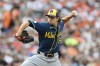 Milwaukee Brewers pitcher Robert Gasser delivers a pitch against the Baltimore Orioles in the first inning of a baseball game on Saturday, Sept. 19, 2026 in Baltimore. (AP Photo/Gail Burton)
