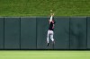 Washington Nationals' Dylan Crews catches a fly ball for an out against St. Louis Cardinals' Jordan Walker during the third inning of a baseball game Saturday, Sept. 19, 2026, in St. Louis. (AP Photo/Scott Kane)