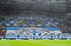 Marseille fans cheer for their team prior to the French League One soccer match between Marseille and Paris Saint-Germain in Marseille, France, Sunday, Sept. 20, 2026. (AP Photo/Philippe Magoni)