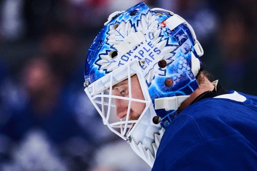 Maple Leafs goaltender Sergei Bobrovsky looks on during a pre-season game against the Montreal Canadiens in Toronto on Saturday, Sept. 19, 2026. THE CANADIAN PRESS/Sammy Kogan