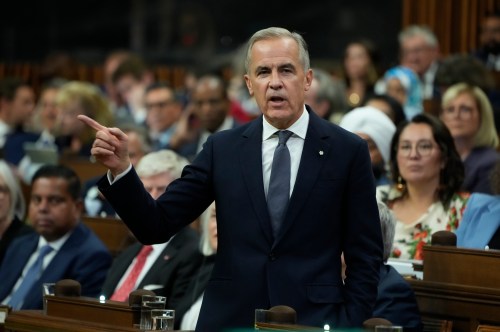 Prime Minister Mark Carney rises during question period on Parliament Hill in Ottawa on Monday, Sept. 21, 2026. THE CANADIAN PRESS/Adrian Wyld