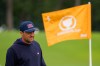 USA teams' Scottie Scheffler practices on the firth hole prior to the start of the Presidents Cup golf tournament against the International team at Medinah Country Club, Monday, Sept. 21, 2026, in Medinah, Ill. (AP Photo/Matt Slocum)