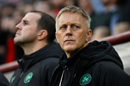 FILE - Ireland coach Heimir Hallgrimsson ahead of the World Cup 2026 group F qualifying soccer match between Hungary and Ireland in Budapest, Hungary, Nov. 16, 2025. (AP Photo/Denes Erdos, File)