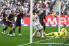 Mainz's Danny da Costa, second right, scores during the German Bundesliga soccer match between Borussia Moenchengladbach and 1. FSV Mainz 05 in Moenchengladbach, Germany, Saturday, Sept. 19, 2026. (Federico Gambarini/dpa via AP)