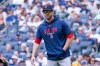 Boston Red Sox manager Chad Tracy looks on in the first inning during a baseball game against the Boston Red Sox, Sunday, Aug. 30, 2026, in New York. (AP Photo/Corey Sipkin)