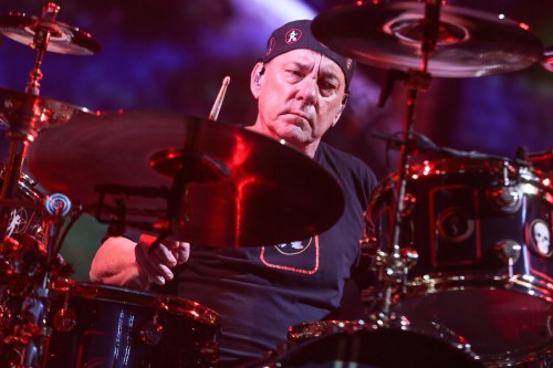 Rush drummer Neil Peart performs during the final show of the R40 Tour at The Forum on Saturday, Aug. 1, 2015, in Los Angeles. THE CANADIAN PRESS/AP-Invision, Rich Fury