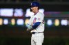 Chicago Cubs' Pete Crow-Armstrong celebrates after stealing second base during the third inning of a baseball game against the Miami Marlins Tuesday, Sept. 22, 2026, in Chicago. (AP Photo/Paul Beaty)