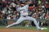 Minnesota Twins pitcher Taj Bradley throws against the San Francisco Giants during the fourth inning of a baseball game in San Francisco, Tuesday, Sept. 22, 2026. (AP Photo/Jed Jacobsohn)