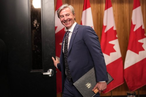 Nova Scotia Premier Tim Houston attends a photo-op at the Ontario legislature in Toronto on Monday, March 2, 2026. THE CANADIAN PRESS/Chris Young