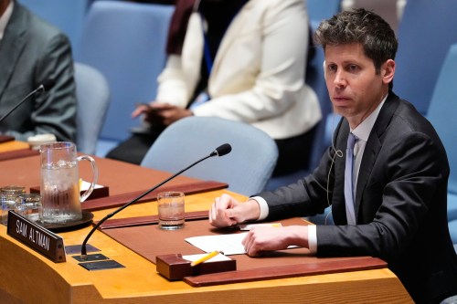 Sam Altman, CEO of OpenAI, listens during a Security Council meeting on artificial intelligence at the 81st session of the United Nations General Assembly at United Nations headquarters, Wednesday, Sept. 23, 2026. (AP Photo/Yuki Iwamura)