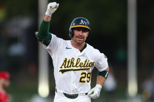 Athletics' Donovan Walton gestures as he jogs around the bases after hitting a three-run home run during the first inning of a baseball game against the Los Angeles Angels Wednesday, Sept. 23, 2026, in West Sacramento, Calif. (AP Photo/Scott Marshall)