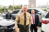 FILE - Riverside County Sheriff Chad Bianco arrives at the Supreme Court of California for a hearing about his seizure and recount of more than half a million 2025 election ballots on Aug. 24, 2026, in San Francisco. (AP Photo/Noah Berger, File)
