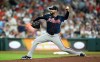Atlanta Braves starting pitcher Martin Perez delivers to Houston Astros' Isaac Paredes during the first inning of a baseball game, Sunday, Sept. 20, 2026, in Houston. (AP Photo/Karen Warren)
