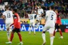 Israel's Saied Abu Farchi celebrates after scoring his sides first goal during the Nations League Group B3 soccer match between Austria and Israel in Linz, Austria, Thursday, Sept. 24, 2026. (AP Photo/Matthias Schrader)