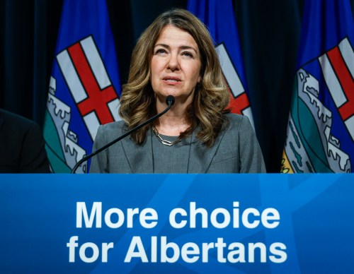 Alberta Premier Danielle Smith makes a health-care announcement in Calgary, Monday, July 27, 2026. THE CANADIAN PRESS/Jeff McIntosh