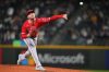Los Angeles Angels starting pitcher Reid Detmers throws against the Seattle Mariners during the first inning of a baseball game, Friday, Sept. 25, 2026, in Seattle. (AP Photo/Lindsey Wasson)