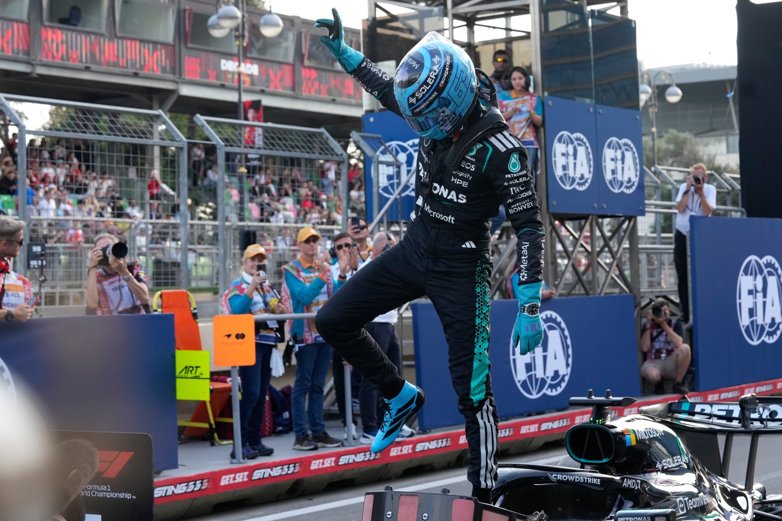 George Russell secures pole for Azerbaijan GP