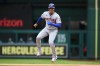 New York Mets' Juan Soto takes a lead from first base during the first inning of a baseball game against the Washington Nationals, Saturday, Sept. 26, 2026, in Washington. (AP Photo/Nick Wass)