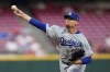 Los Angeles Dodgers pitcher Blake Treinen throws during the second inning of a baseball game against the Cincinnati Reds, Wednesday, Sept. 16, 2026, in Cincinnati. (AP Photo/Carolyn Kaster)