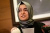 FILE - Fatma Betul Sayan Kaya, Turkey's Minister of Family Affairs, speaks to the media at Ataturk Airport in Istanbul on March 12, 2017. (AP Photo, File)