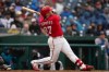Washington Nationals' Andrés Chaparro connects for a home run during the third inning of a baseball game against the New York Mets, Sunday, Sept. 27, 2026, in Washington. (AP Photo/Jose Luis Magana)