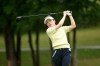 Yuna Nishimura, of Japan, tees off on the fifth hole during the final round of the LPGA Walmart NW Arkansas Championship golf tournament, Sunday, Sept. 27, 2026, in Rogers, Ark. (AP Photo/Michael Woods)