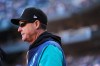 Seattle Mariners manager Dan Wilson looks on during the second inning of a baseball game against the Los Angeles Angels, Sunday, Sept. 27, 2026, in Seattle. (AP Photo/Lindsey Wasson)