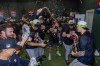 Houston Astros celebrate after clinching the AL West division title in a baseball game against the Athletics, Sunday, Sept. 27, 2026, in West Sacramento, Calif. (AP Photo/Sara Nevis)