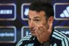 Argentina head coach Lionel Scaloni speaks during a press conference ahead of an international friendly soccer match against Bolivia in Buenos Aires, Argentina, Tuesday, Sept. 29, 2026. (AP Photo/Gustavo Garello)