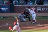 Atlanta Braves' Austin Riley hits a three-run home run off Philadelphia Phillies pitcher Jhoan Duran (59) in the eighth inning during Game 1 of baseball's National League Wild Card Series Tuesday, Sept. 29, 2026, in Atlanta. (AP Photo/Mike Stewart)